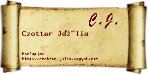 Czotter Júlia névjegykártya